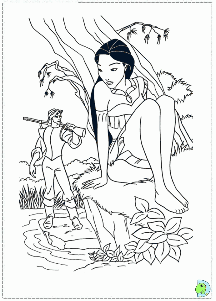 Plansa de colorat cu Pocahontas 12 4
